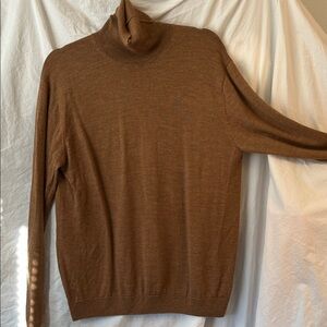 Hart Schaffner Marx Men's Tan Turtleneck Sweater Merino Size Large